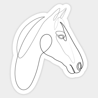 One line horse - H3 Sticker